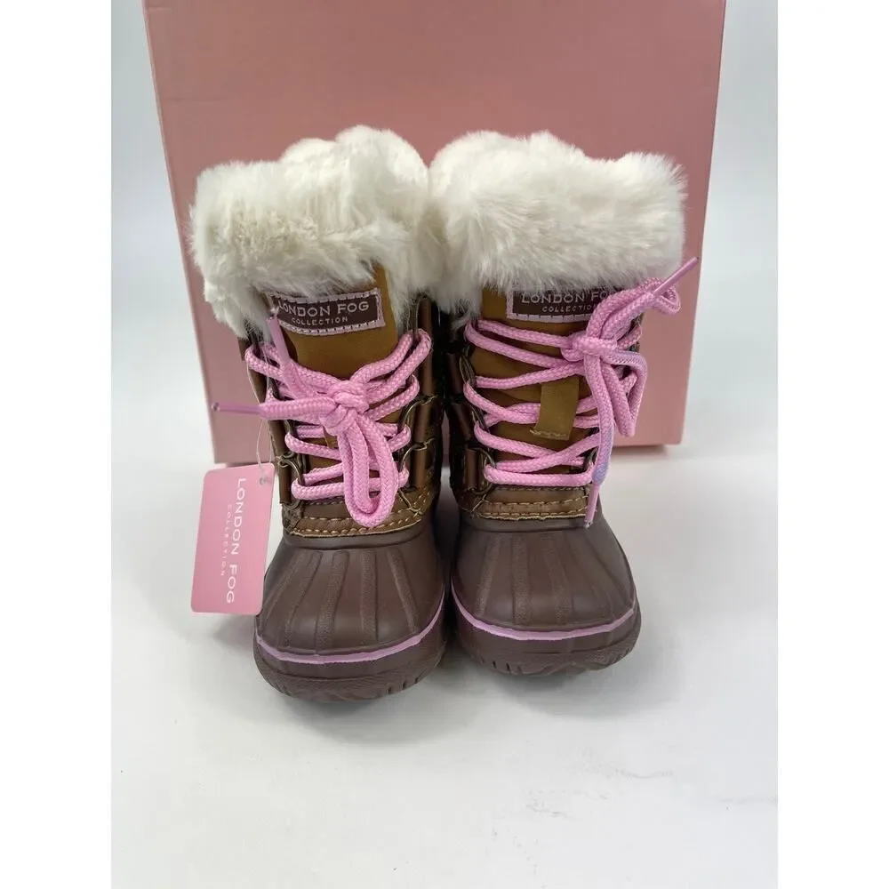 London Fog Collection Baby Girl Faux Fur‎ Lined Boots Size 5 M